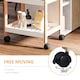 image 8 of HOMCOM Mobile Serving Trolley Kitchen Cart Pine Wood Rolling Wheels White