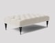 image 2 of Alyana 90cm Rectangle Ottoman Bench with Wooden Legs- White Plush Velvet Chesterfield Upholstered Footstool