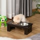 image 7 of PawHut Raised Dog Bowls Pet Feeder Raised Elevated Stainless Steel Food Brown