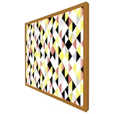 Yellow, pink & black geometric pattern (Picture Frame) Brown | Oak | XL