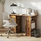 image 8 of HOMCOM 120cm Computer Desk, Study Table with 3 Shelf & Drawers, Rustic Brown | Brown | Rustic | 120W x 49D x 72H cm