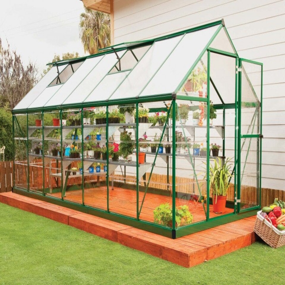 image 1 of Greenhouse Hybrid 6 x 12 - Polycarbonate - L370 x W185 x H208 cm - Green