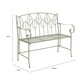 image 8 of Charles Bentley Rustic Metal Garden Bench - Leaf Design | Green | Green