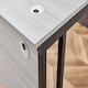 image 6 of Grey Office Desk Set with Black Velvet Upholstered Chair Wooden Room Furniture Black