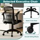 image 4 of COSTWAY Ergonomic Mesh Office Chair Height Adjustable Black Black