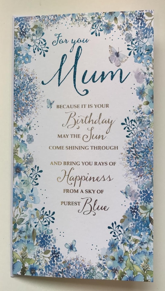 image 1 of Mum Because It is Your Flower Happy Birthday Slim Card By Wishing Well