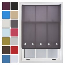 FURNISHED Daylight Roller Blind Made to Measure with Chome Round Eyelets | Grey | Dark Grey | (W) 210cm x (L) 210cm