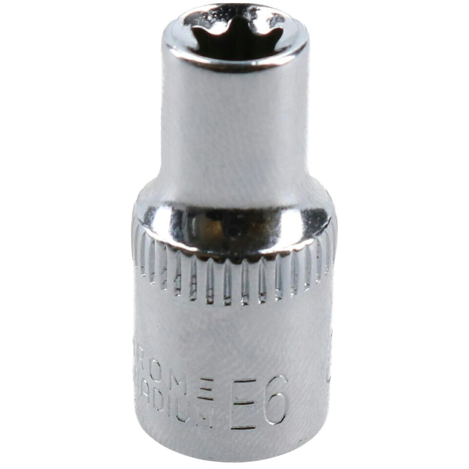 image 1 of E6 Female Torx Socket Star Bit 1/4" Drive Standard External Chrome Vanadium