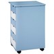 image 2 of Chest of Drawers - with 6 drawers, made of wood, with 4 wheels, 36 x 40 x 65 cm Blue