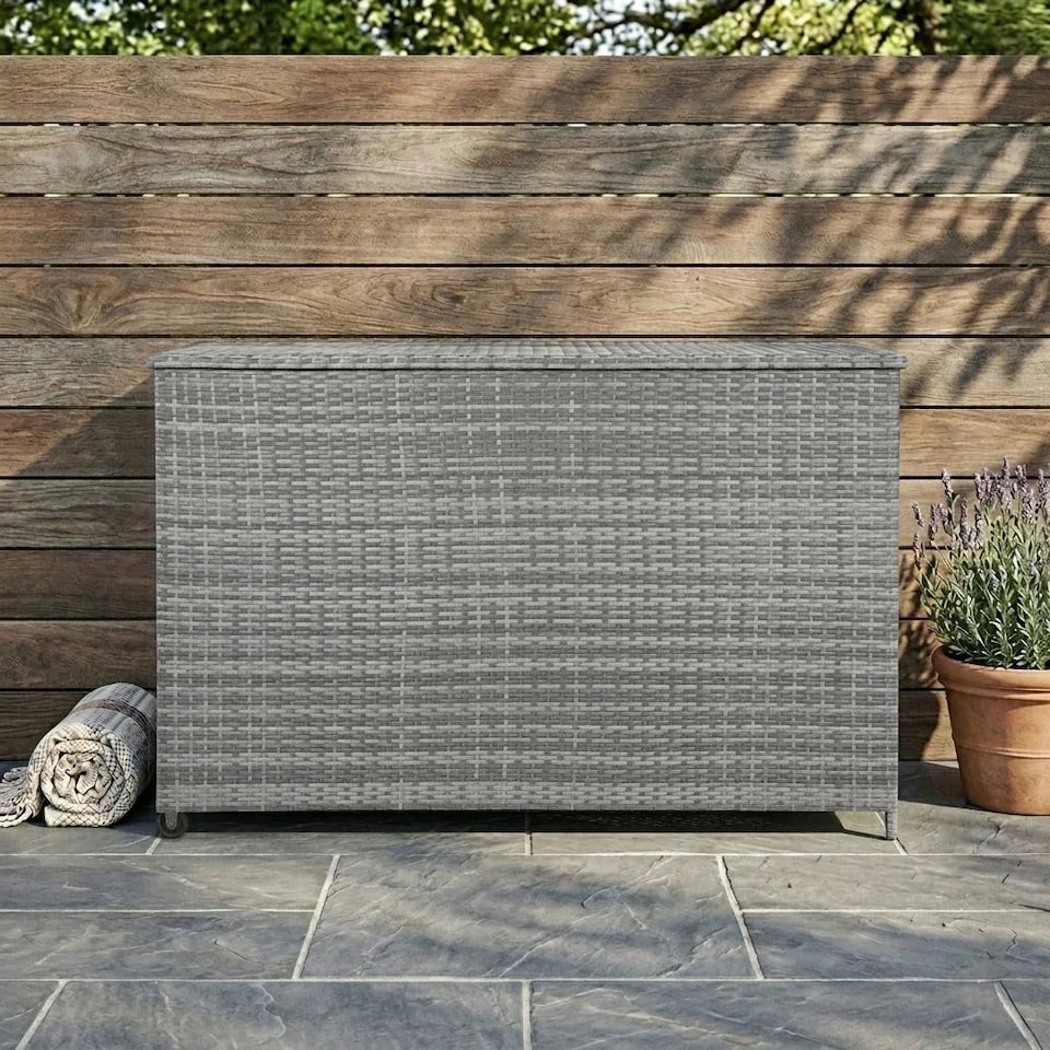 image 1 of Rattan Cushion Storage Box 996L - Grey