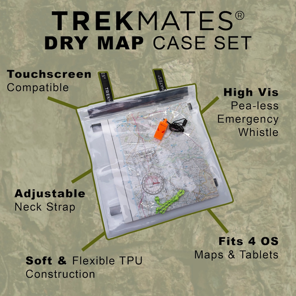 image 1 of Dry Map Case Set Waterproof Hiking Walking Navigation Outdoor Kit | White | White | 1