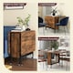 image 4 of HOMCOM Mobile Drop Leaf Dining Table on Wheels with Storage Shelf Rustic Brown