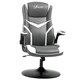 image 1 of Vinsetto Racing Video Game Chair PVC Leather Computer Gaming Chair Grey