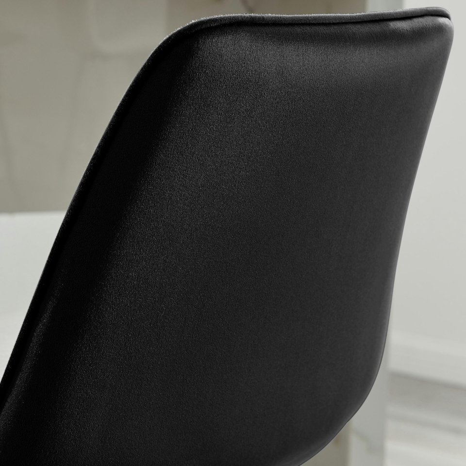 image 1 of Furniturebox Pesaro Bar Chair Black Velvet Black Leg x 2