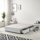 image 2 of Astoria Divan Bed Base with 2 Drawers & 30 Inch Diamante Headboard in Linen Fabric | Grey | Sage | Small Single