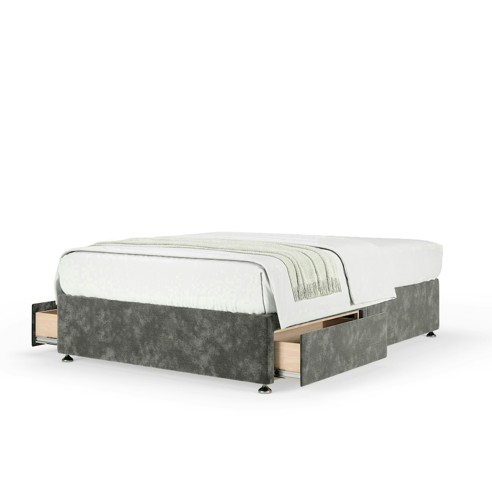 image 1 of Neptune Spring Charcoal Chenille 2 Drawer Divan Set King Size