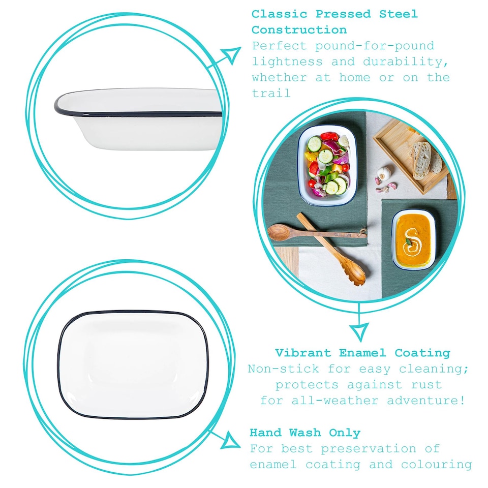 image 1 of Argon Tableware White Enamel Pie Dish - 20cm - Grey