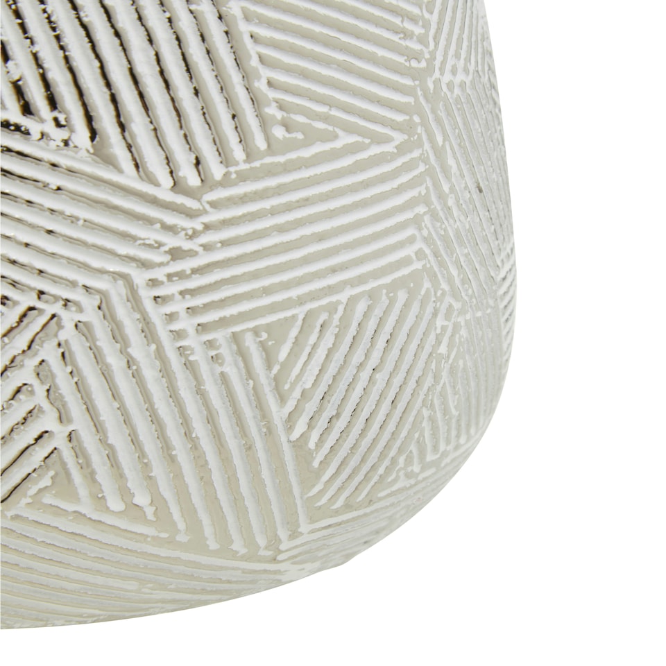 image 1 of Honna Large White Silver Ceramic Planter Silver