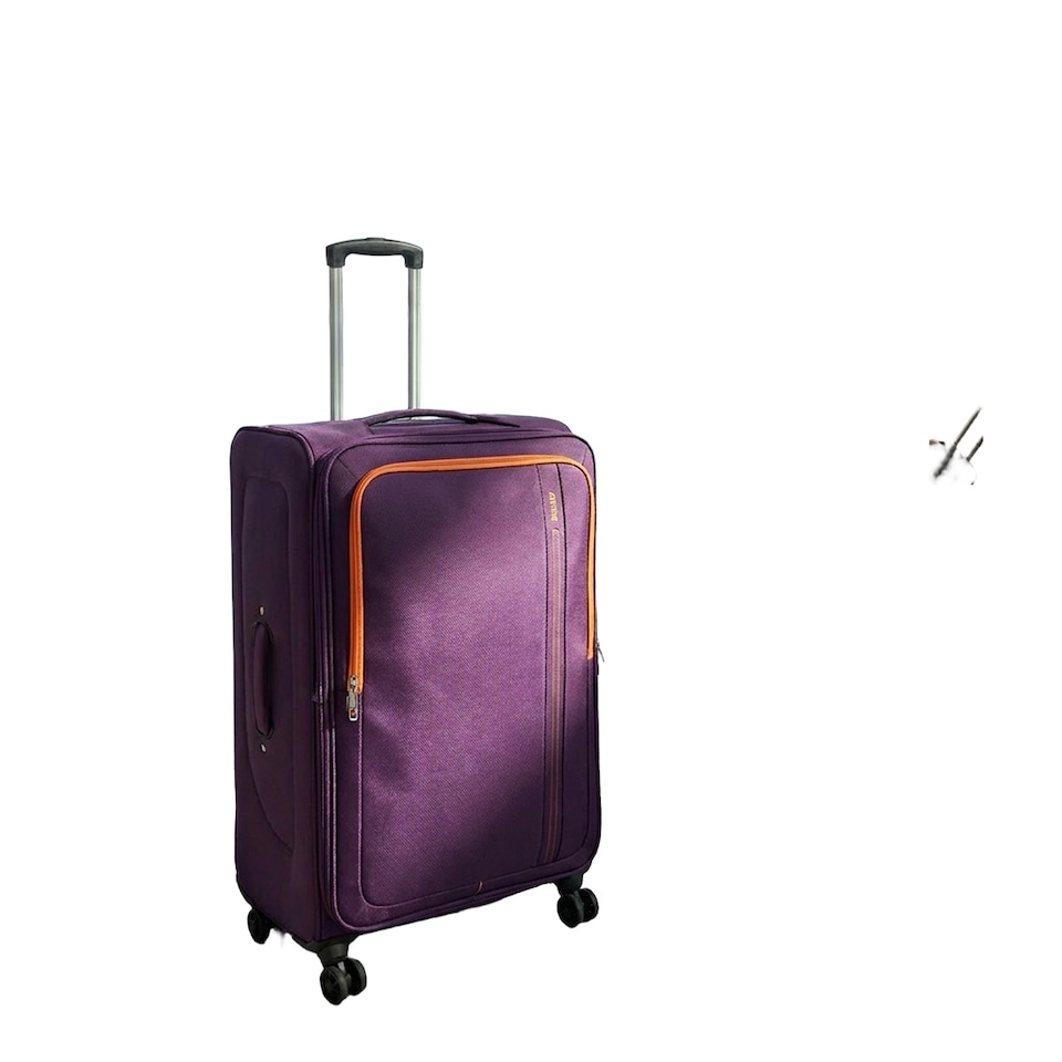 image 1 of 20 inch Soft Shell Cabin Case Lightweight Durable and Spacious with 360 Spinner Wheels Purple