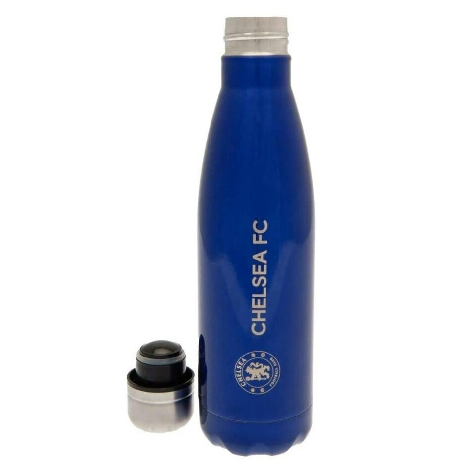 image 1 of Chelsea FC Steel Water Bottle Flask Blue | One Size