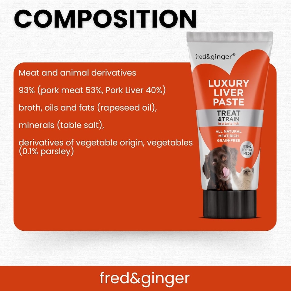 image 1 of Liver Paste Tubes for Dogs and Cats 75g [Pack of 6] Grain Free, Hypoallergenic Luxury Liver Pate Ideal Training Aid, Medication Administering