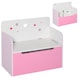 image 7 of HOMCOM Kids Wooden Toy Box Children Storage Chest Bench Organiser Safety Hinge | Pink | 60 x 30 x 50cm