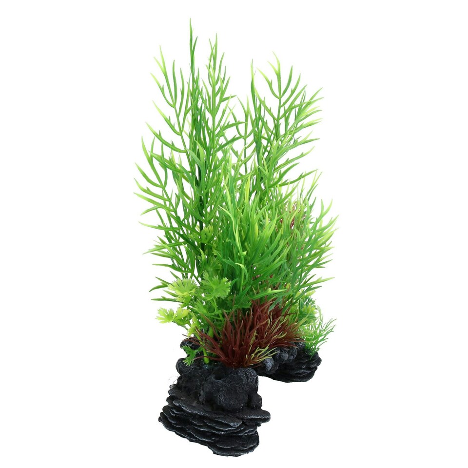image 1 of Natural Look Aquatic Aquarium Fish Tank Deco Plant Rock Ceratopteris