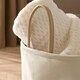 image 9 of OHS Velvet Storage Basket Home Modern Hamper Clothes Toys Organiser Fabric Bag Pink | Blush Pink