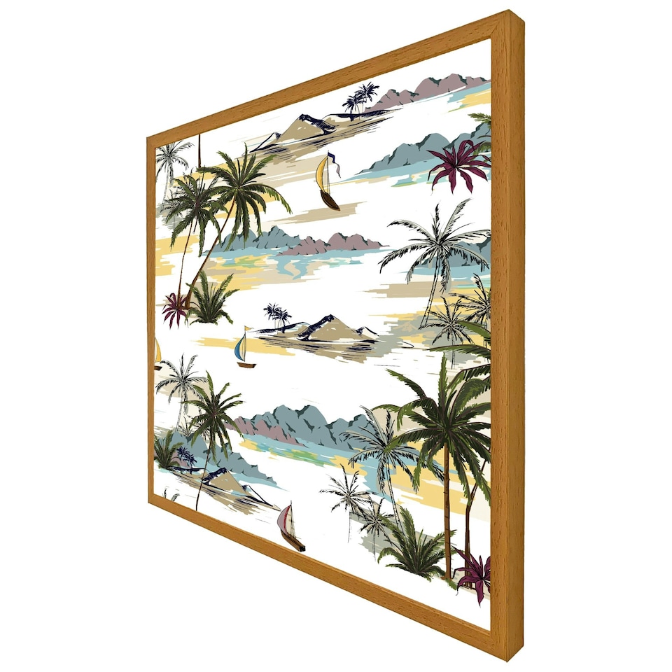 image 1 of Palm trees (Picture Frame) Brown | L