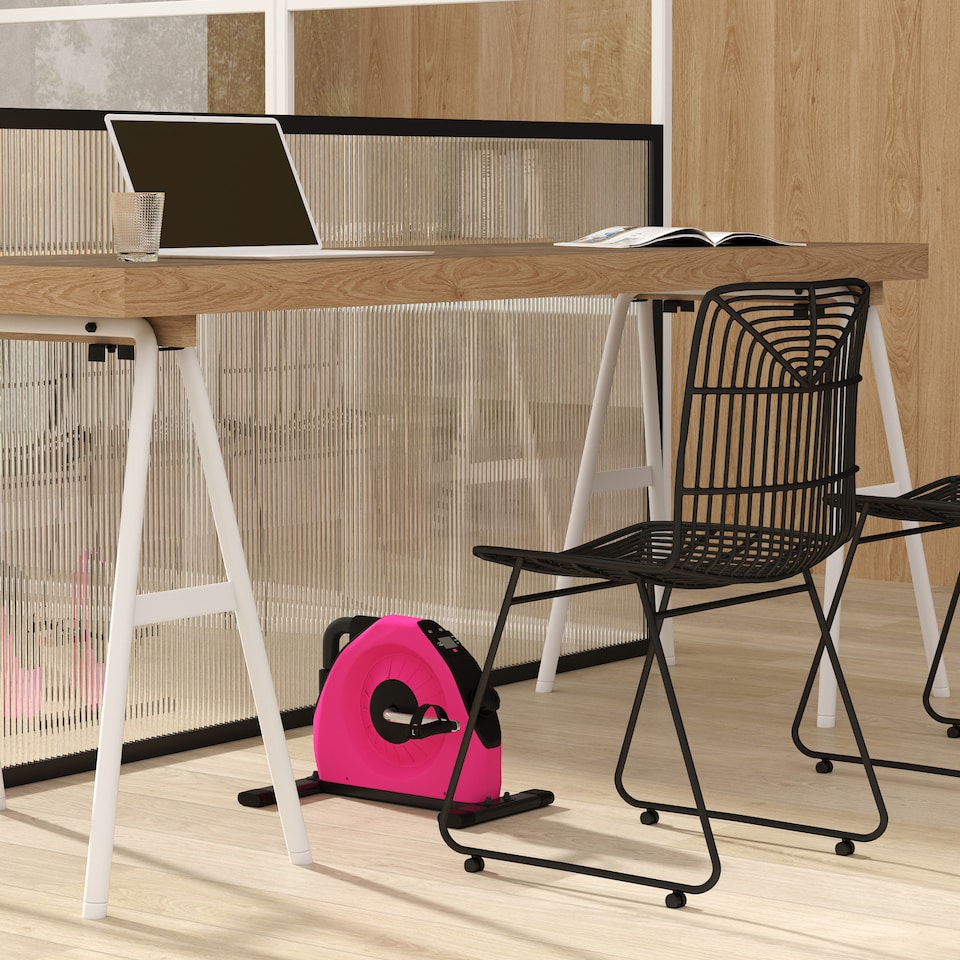 image 1 of SPORTNOW Mini Exercise Bike, Under Desk Bike for Legs, Arms Workout, Pink