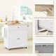 image 4 of HOMCOM Kitchen Island with Drop Leaf, Rolling Kitchen Storage Trolley on Wheels with Drawer, Spice Rack and Towel Rack, Storage Cart with Adjustable Shelf, White