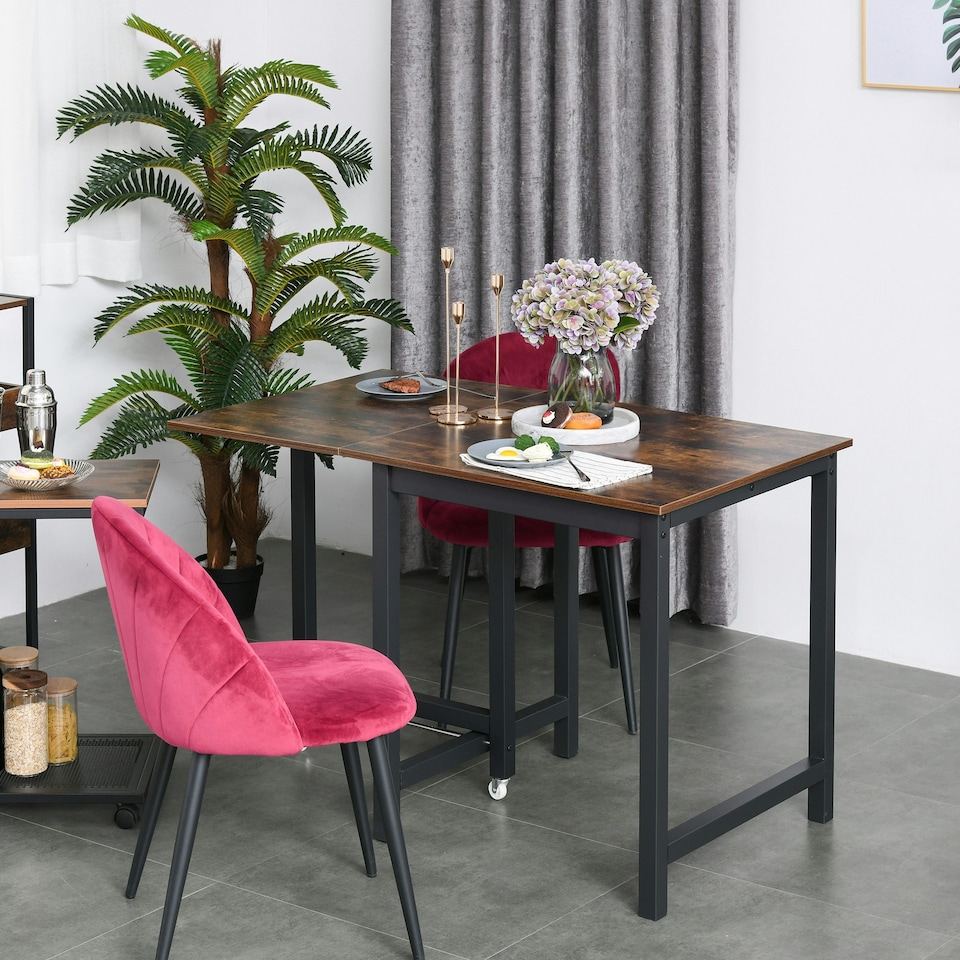 image 1 of HOMCOM Drop Leaf Kitchen Foldable Table Folding Table Foldable for Dining Room