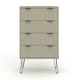 image 3 of Core Products Augusta Driftwood 4 Drawer Chest of Drawers H90.3cm x W76.5cm x D39.5cm Cream