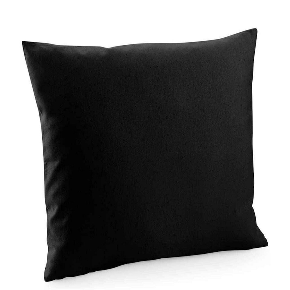 image 1 of Westford Mill Cotton Canvas Square Cushion Cover - Black - 30cm x 50cm