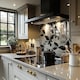 image 2 of Black & White Floral Splash Back | White