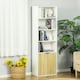 image 6 of HOMCOM 2 Door 4 Shelves Bookcase Wooden Storage Cabinet Display Unit White Oak