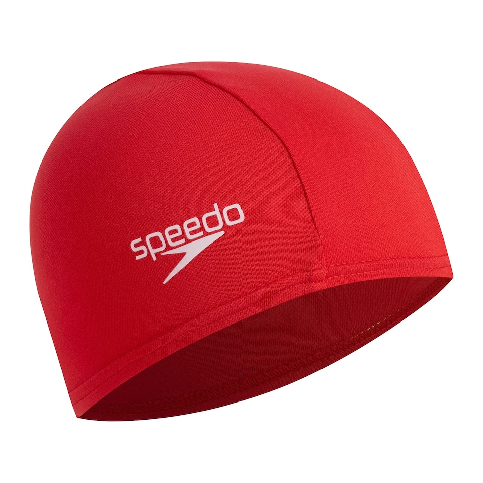 image 1 of Speedo Unisex Adult Polyester Swim Cap - Red - One Size