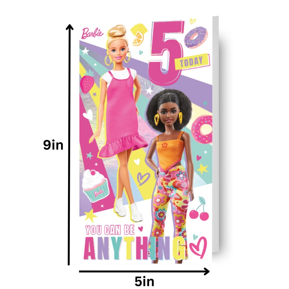 image 1 of Barbie Age 5 Birthday Card