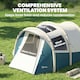 image 5 of Outsunny Inflatable Camping Tent w/ Air Pump, 2-3 Person Blow Up Tent | Green | Green and White | 480 x 280 x 195 cm
