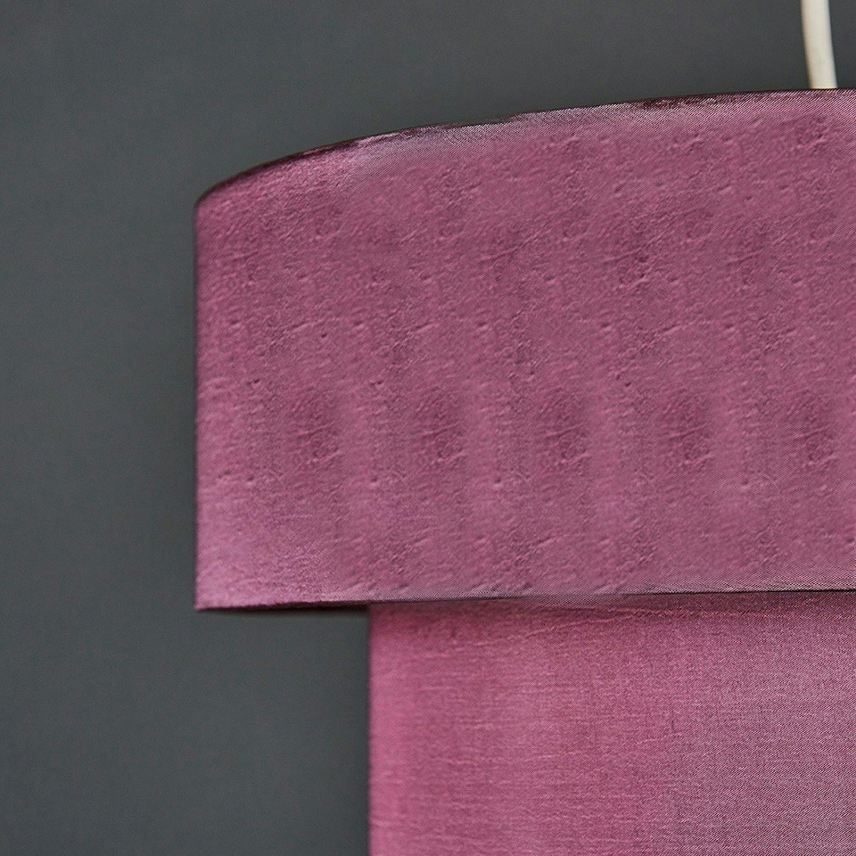 image 1 of ValueLights 3 Tier Purple Faux Silk Ceiling Pendant Light Shade