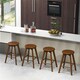image 9 of COSTWAY Set of 2 Bar Stools Counter Height Chair 360° Swivel Brown