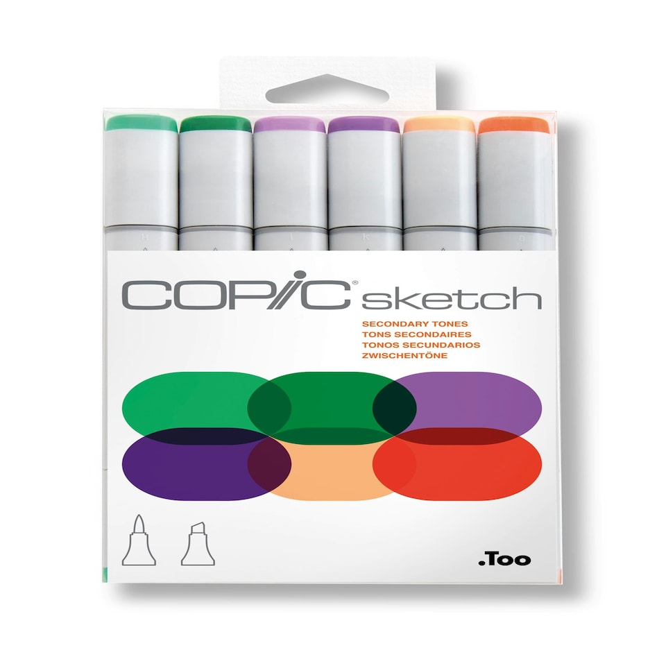 image 1 of Copic Sketch Set, Secondary Tones, Set of 6