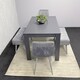 image 3 of Kosy Koala Modern Dark Grey Dining Table Set with 2 Grey Velvet Chairs And 2 Grey Benches