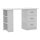 image 3 of Large Computer Desk Office Makeup Vanity Dressing Table Bedroom Drawers Shelves | Clear | White