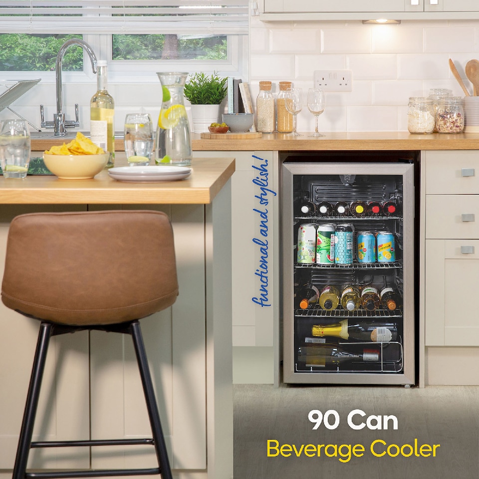 image 1 of Russell Hobbs  Beverage Cooler 93L with Temperature Control Stainless Steel RH48BC101SS