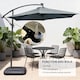 image 5 of Direct Wicker Cantilever Garden Parasol Outdoor Umbrella Sunshade with Crank Handle, Grey | Grey