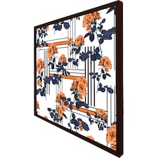 Geometric lines & flowers (Picutre Frame) Brown | XL