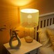 image 1 of ValueLights Natural Rattan Cylinder Table Lamp With Cream Woven Rattan Wicker Shade
