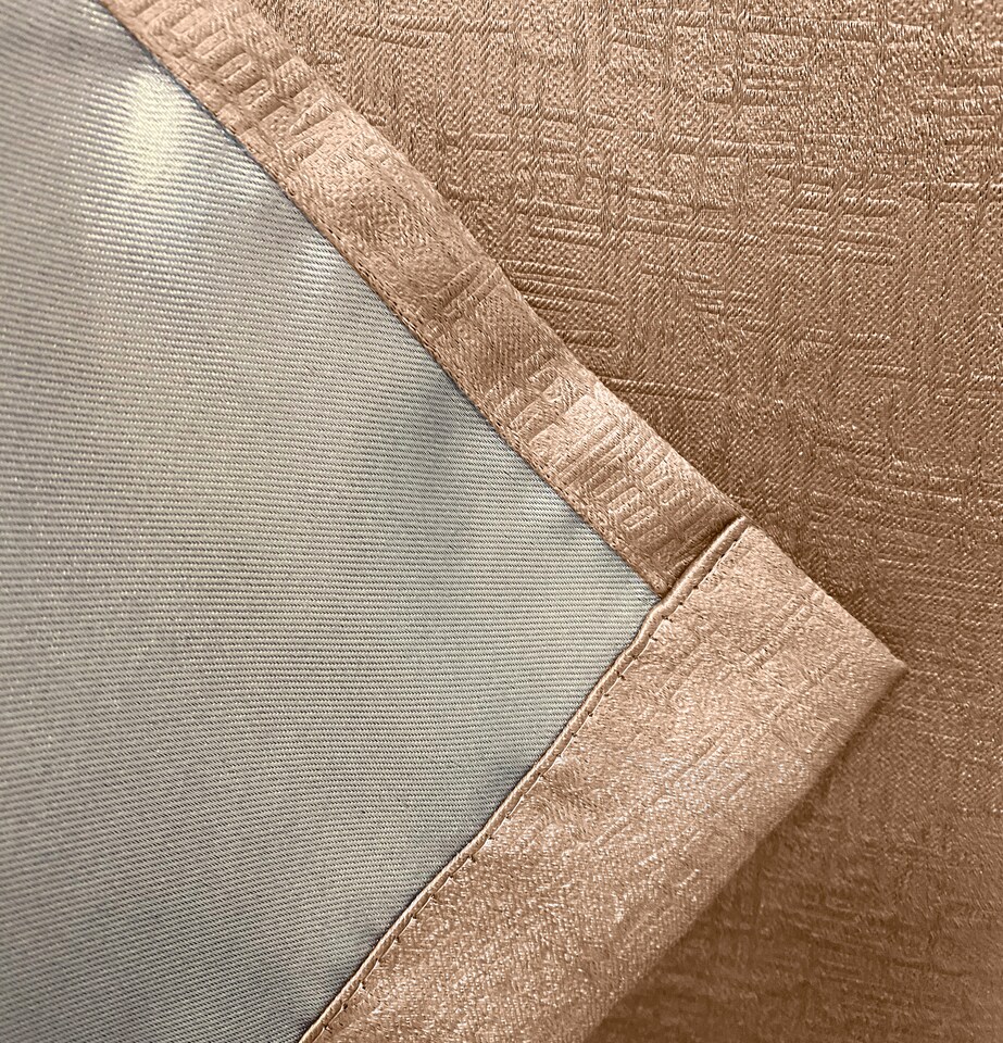image 1 of Enhanced Living Vogue Latte Natural 66 x 54 inch (168x137cm) Eyelet Thermal Noise reducing Dim Out Curtains (PAIR)