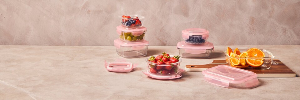 image 1 of Freska 320ml Square Glass Container.